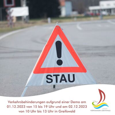 Landkreis weist auf Verkehrseinschränkungen aufgrund von Demonstrationen in Greifswald hin